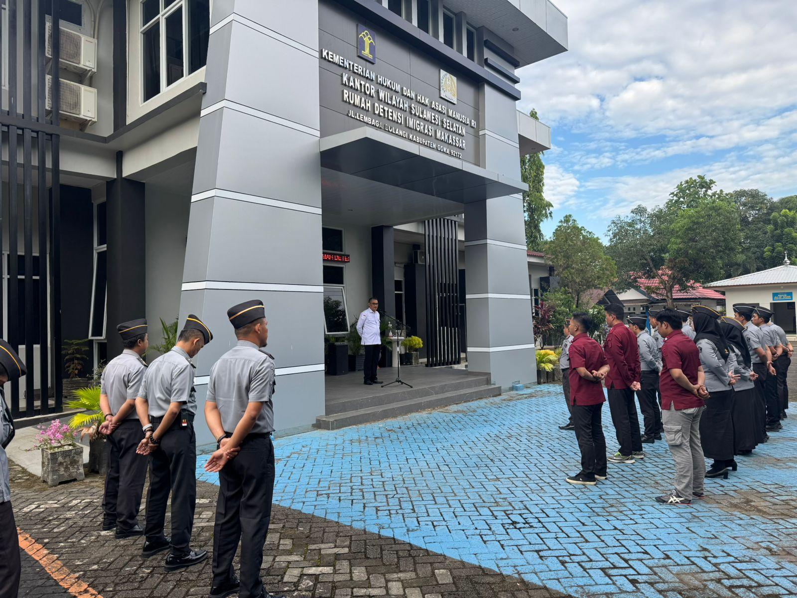 Rudenim Makassar Gelar Apel Pagi, Karudenim Tekankan Implementasi 5 Commander Wish PLT Ditjenim