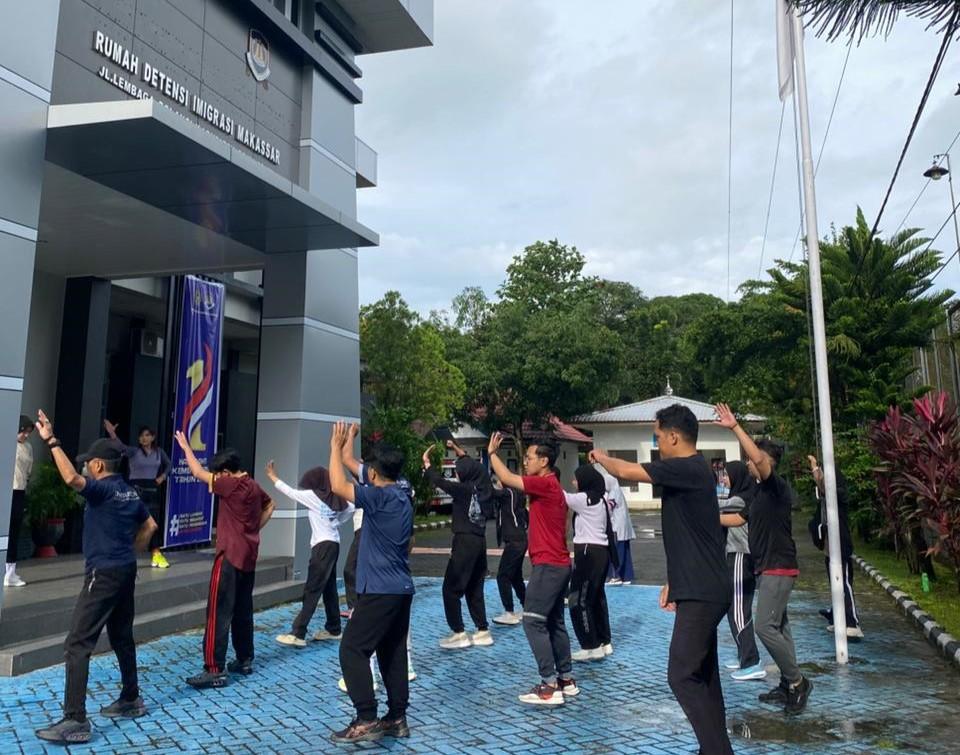 Rudenim Makassar Gelar Senam Sehat, Bangun Semangat dan Kebugaran Pegawai