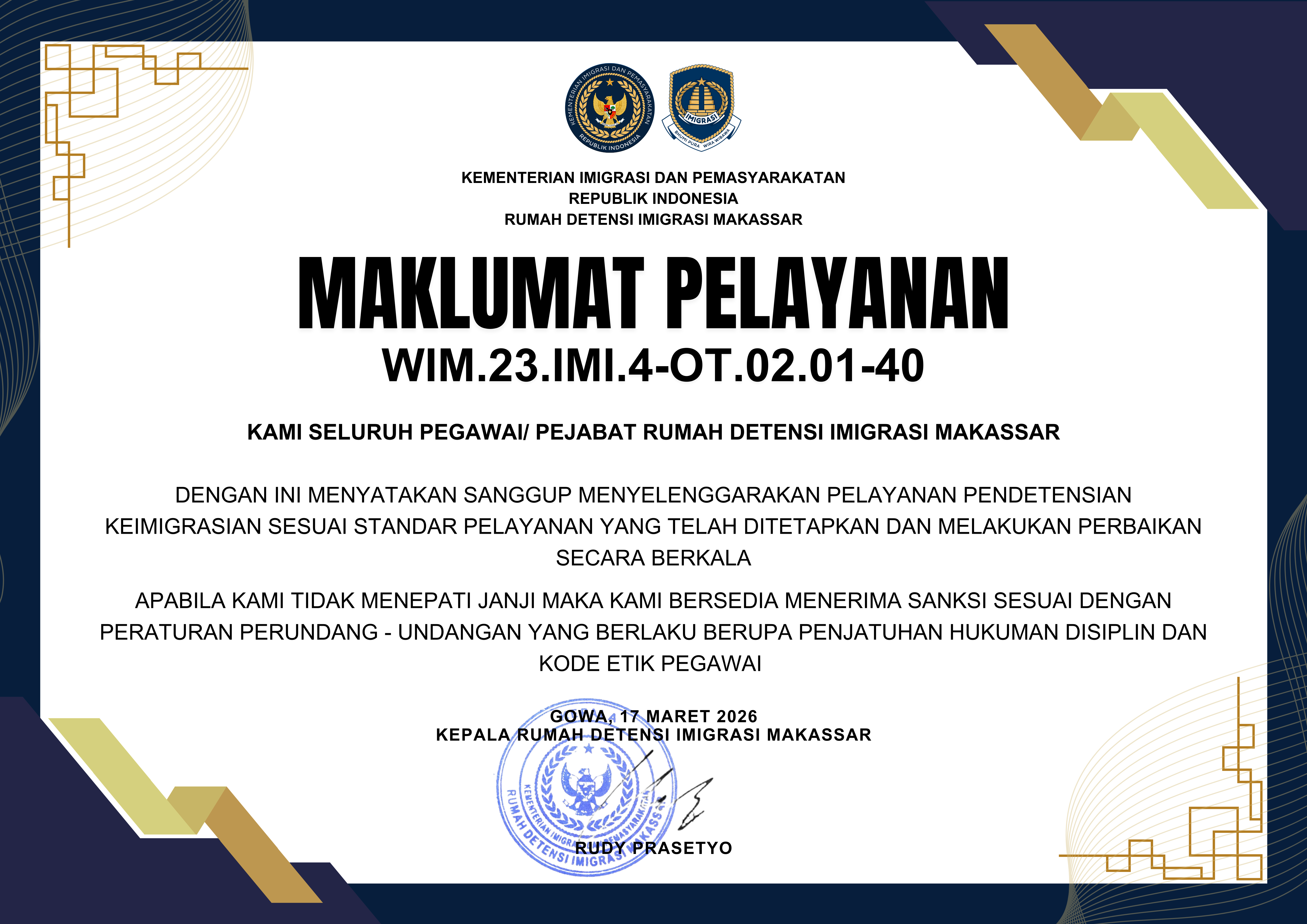 MAKLUMAT PELAYANAN RUDENIM MAKASSAR 2026